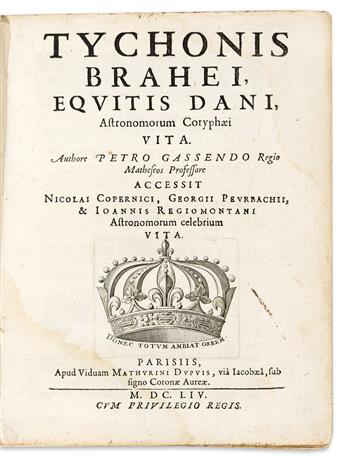 Brahe, Tycho & Pierre Gassendi (1592-1655) Tychonis Brahei Vita, [with] Manuscript presentation leaf from another volume in Brahes han